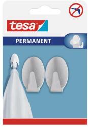 tesa Fém akasztó, öntapadó, ovális, L méret, TESA, matt króm (66611-00000-00) - tabexpress