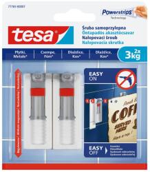 tesa Akasztócsavar öntapadó, állítható, sima felületekhez 3 kg teherbírású 2 darab/bliszter Tesa Powerstrips (47033)