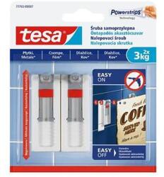 tesa Akasztócsavar, öntapadó, állítható, TESA "Powerstrips®", sima felületre, 2db/bliszt (77765-00007-00) - iconink