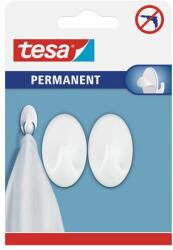 tesa Műanyag akasztó, öntapadó, ovális, S méret, TESA, fehér (66602-00000-00)
