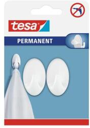 tesa Műanyag akasztó, öntapadó, ovális, S méret, TESA, fehér, 2db/bliszt (66602-00000-00) - nyomtassingyen