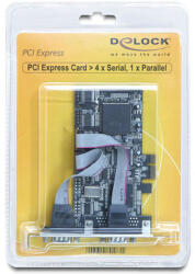 Delock PCI Express Kártya - 4 db Soros és 1 db Párhuzamos Csatlakozással (89177)