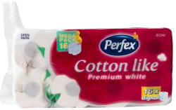Perfex Toalettpapír 3 rétegű kistekercses 100% cellulóz 180 lap/16 tekercs/csomag Premium Cotton Like Boni Perfex hófehér (59998)