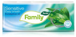 Tento Papír zsebkendő, 3 rétegű, 10x10 db, TENTO "Family", eukaliptuszolaj (KHH649) (KHH649)