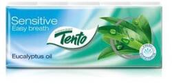 Tento Papír zsebkendő, 3 rétegű, 10x10 db, TENTO "Family", eukaliptuszolaj (khh649) - irodaszer