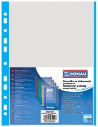 DONAU A4 Lefűzhető 40 Mikron Narancsos Felületű Genotherm Színes Oldalcsíkkal - 100 db / Csomag, Kék