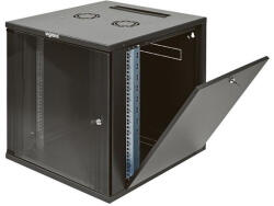 Legrand Rackszekrény - 19" fali kivitel (12U, 626x600x450, antracit, egyrekeszes, üvegajtós, készre szerelt, max: 36 kg) (HALLEG646202)