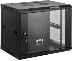Manhattan Rackszekrény - 19" fali kivitel (9U, 500 (h) x 600 (w) x 600 (d) mm, Összeszerelt, Fekete) (712071) - iconink