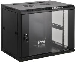 Manhattan Rackszekrény - 19″ fali kivitel (9U -500 (h) x 600 (w) x 450 (d) mm -Összeszerelt -Fekete) (711814)
