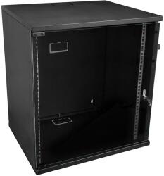 S-Link Rackszekrény - 12U 19" fali kivitel (530x400mm, Flatpack, fekete) (36763) - iconink