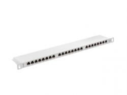 Lanberg Patch panel CAT6 UTP 24 PORT 0.5U 19' árnyékolt szürke (PPS6-0024-S)