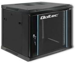 Qoltec Fali Rack Szekrény - 9U, 19", 600x500 mm, Fekete (54466)