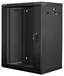 Lanberg 19'' 15U 600x450mm Fekete (Üvegajtó) Fali Rack szekrény