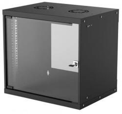 Manhattan Rackszekrény - 19" fali kivitel (9U, 500 (h) x 540 (w) x 400 (d) mm, IP20, Flatpack, Fekete) (714174) - tintashop
