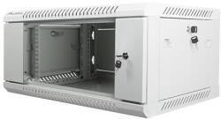 Lanberg 19" 4U Fali Rack Szekrény - 600x450 mm, szürke (WF01-6404-10S)
