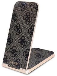 GUESS 4G Pattern MagSafe összecsukható 2 az 1-ben 15 W-os induktív töltő - barna
