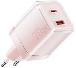 ESSAGER Wall charger Yueqi 70W GaN USB-C + USB-A (pink)