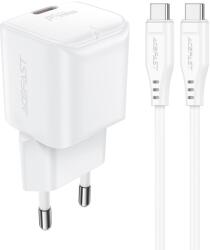 ACEFAST A73 Mini 20W GaN hálózati töltő, tápellátás, USB-C kábellel, fehér