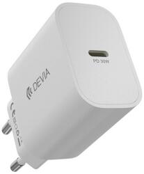 DEVIA SMART Hálózati Töltő Type-C Aljzat 30 W, PD Gyorstöltő, Fehér