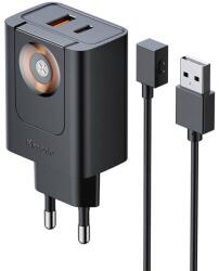 Mcdodo 2 az 1-ben töltő, McDodo CH-3700, 30 W, USB-C+A, fekete, 3 készülékhez egyszerre (072219)