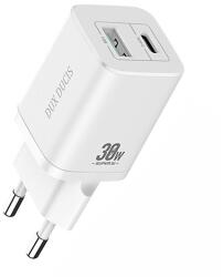 Dux Ducis C80 Hálózati Töltő Usb+type-C Aljzat 30w, Pd Gyorstöltő, Fehér