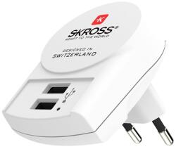 SKROSS Hálózati Töltő 2 Usb Aljzat 12w Fehér