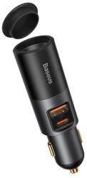 Baseus Szivargyújtó Adapter Elosztó, 120w, Szürke