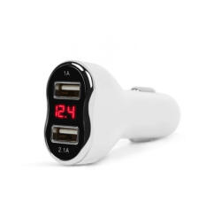 M. N. C Car Charger + Voltage meter White (55054WH)