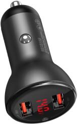 Baseus Ccbx-B0G Autós Töltő Scp Qc - 2XUSB, 45 W, Szürke