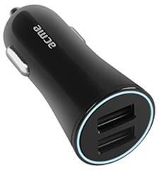 ACME CH105 2 port USB, 4.8 A, 24 W fekete autós töltő (ACME CH105)