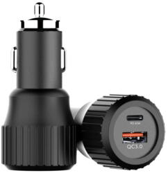 Choetech USB-A+C (63W, 2-portos, autós, gyorstöltő), töltő - delfinbuvar