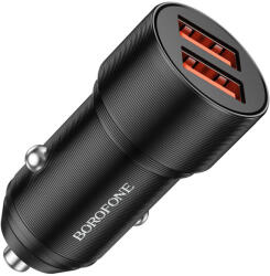 BOROFONE BZ19 Dupla usb portos autós töltő 5V2, 4A, 12W
