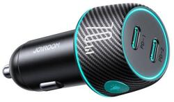 JOYROOM Autós Töltő 2 Type-C Aljzat 70w, Led Jelzés, Fekete