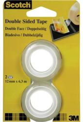 3M Kétoldalas ragasztószalag, Scotch® (H x Sz) 6.3 m x 12 mm átlátszó FT-5100-4927-1 3M, tartalom: 2 tekercs - conrad