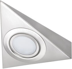 Kanlux G4, 130x130 mm, matt króm színű, acél házas, háromszög alakú bútorvilágító spot lámpatest, ZEPO (4381)