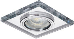 Kanlux Gx5, 3, 12V, IP20, 90x90 mm, ezüst, üveg házas, szögletes mennyezeti spot lámpatest, MORTA (18512)