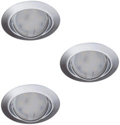 Kanlux 23847 TRIBIS II O C kerek beltéri SPOT lámpa 3db-os szett, 400lm 4, 9W 3000K fényforrással, króm, GU10 foglalattal, 3x max 10W teljesítmény, IP20, 220-240V ( Kanlux 23847 ) (23847)