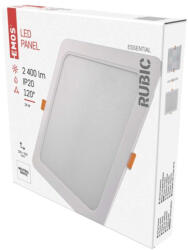 EMOS LED süllyesztett lámpatest RUBIC, négyzet, fehér, 24W, természetes fehér (ZD2452)