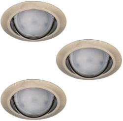 Kanlux 23846 TRIBIS II O AB kerek beltéri SPOT lámpa 3db-os szett, 400lm 4, 9W 3000K fényforrással, patinált réz, GU10 foglalattal, 3x max 10W teljesítmény, IP20, 220-240V ( Kanlux 23846 ) (23846)