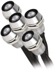 Kanlux 5X0, 22W, IP68, 6500K, króm, hideg fehér dekorációs LED spotfény, OYO - 5 darabos szett, fürdőszobába, szaunába (8121)