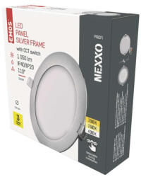 EMOS LED süllyesztett lámpatest NEXXO, kerek, ezüst, 12W, CCT (ZD1233) - mi-one