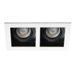 Kanlux LED lámpatest , spot keret , négyzet , 2 x MR16/GU10 , beépíthető , billenthető , fekete , fehér , ARET (26723)