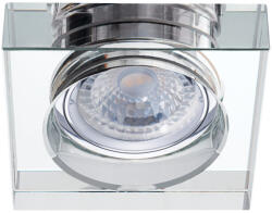 Kanlux Gx5, 3, 12V, IP20, 90x90 mm, ezüst, üveg házas, szögletes mennyezeti spot lámpatest, MORTA B (22112)