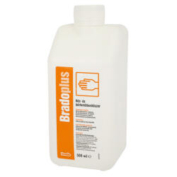 Bradoplus higiéniás kéz- és bőrfertőtlenítő, műtéti bemosakodó 500ml - kupakos