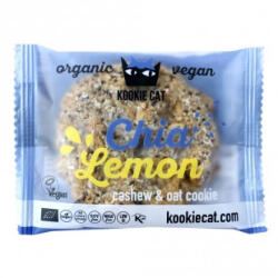 Kookie Cat bio vegán gluténmentes chia és citrom kesudiós zabkeksz 50 g - delfinbuvar