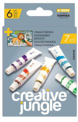 Sakota Creative Jungle: 6 darabos tubusos tempera készlet kifestővel - 6 x 7 ml 123292