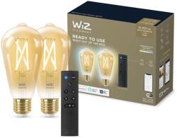Philips SET 2x bec LED dimabil WiZ ST64 E27/7W/230V 2000-5000K CRI 90 Wi-Fi + telecomandă (WI0152)