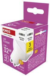 EMOS LED izzó Classic MR16 fehér/ GU10 / 3 W (32 W) / 345 lm / Természetes fehér (ZQ8E13) - mi-one