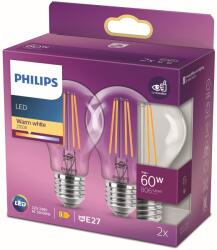 Philips Lampa Philips LED Classic E27, 60 W, Teardrop, A60, Transparent, Alb Cald (929001387368)