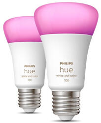 Philips Pachet 2 becuri LED RGB inteligente Phil, "000008719514291317" (include TV 1.20lei) (000008719514291317)